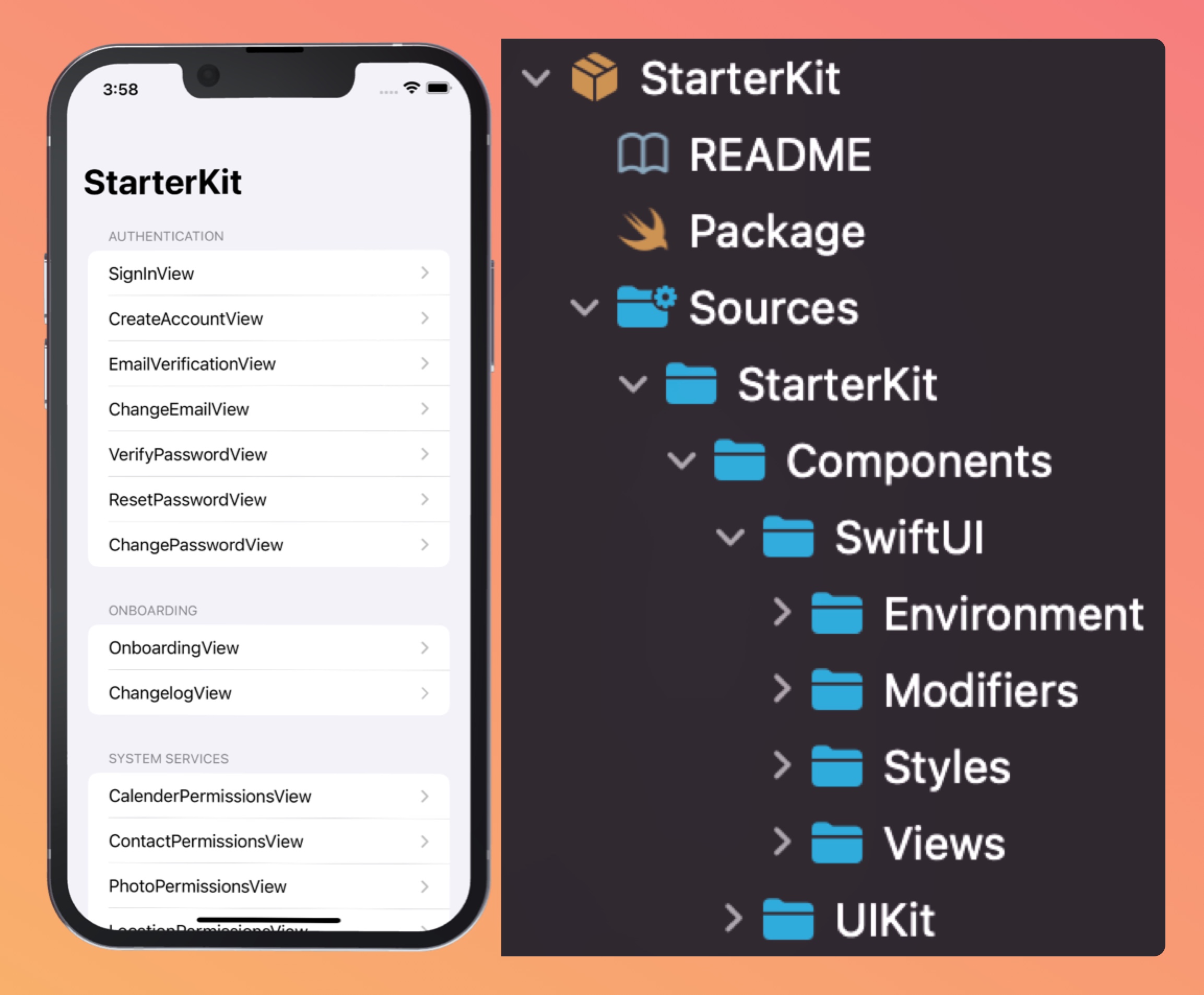 Our component library is now a separate Swift Package called StarterKit.