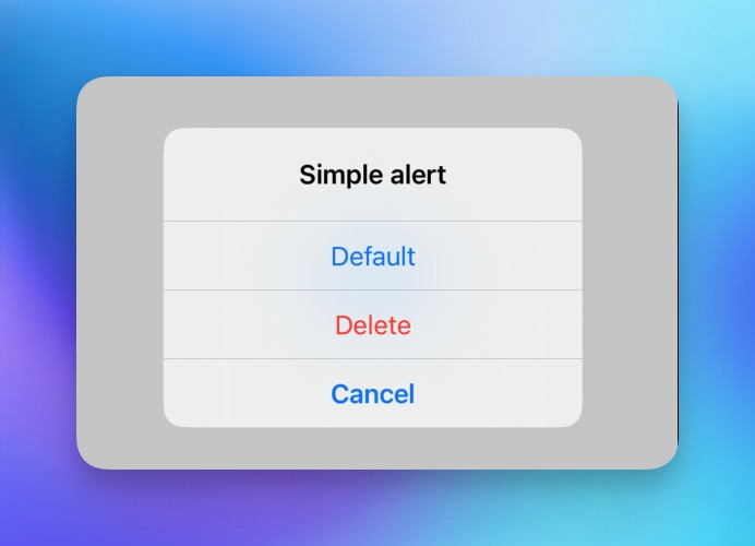A SwiftUI Alert with various Button roles.