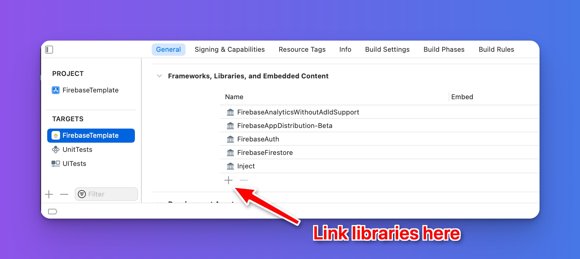 Linking libraries in Xcode.